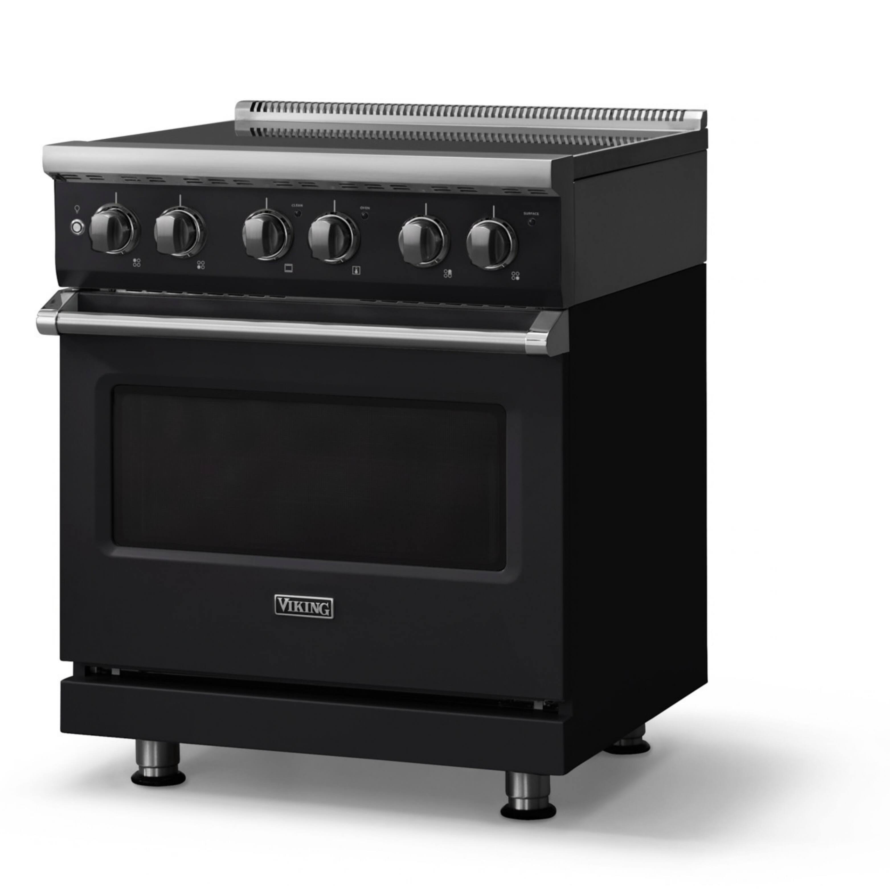 Angle. Viking - 30"W. Pro5S 4.7 Cu. Ft. Freestanding 4 Element  Electric Convection Range - Onyx - Onyx.