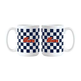 Logo Brands - Chicago Bears 2-Pack 15oz. Checkered Wordmark Mug Set - Multicolor