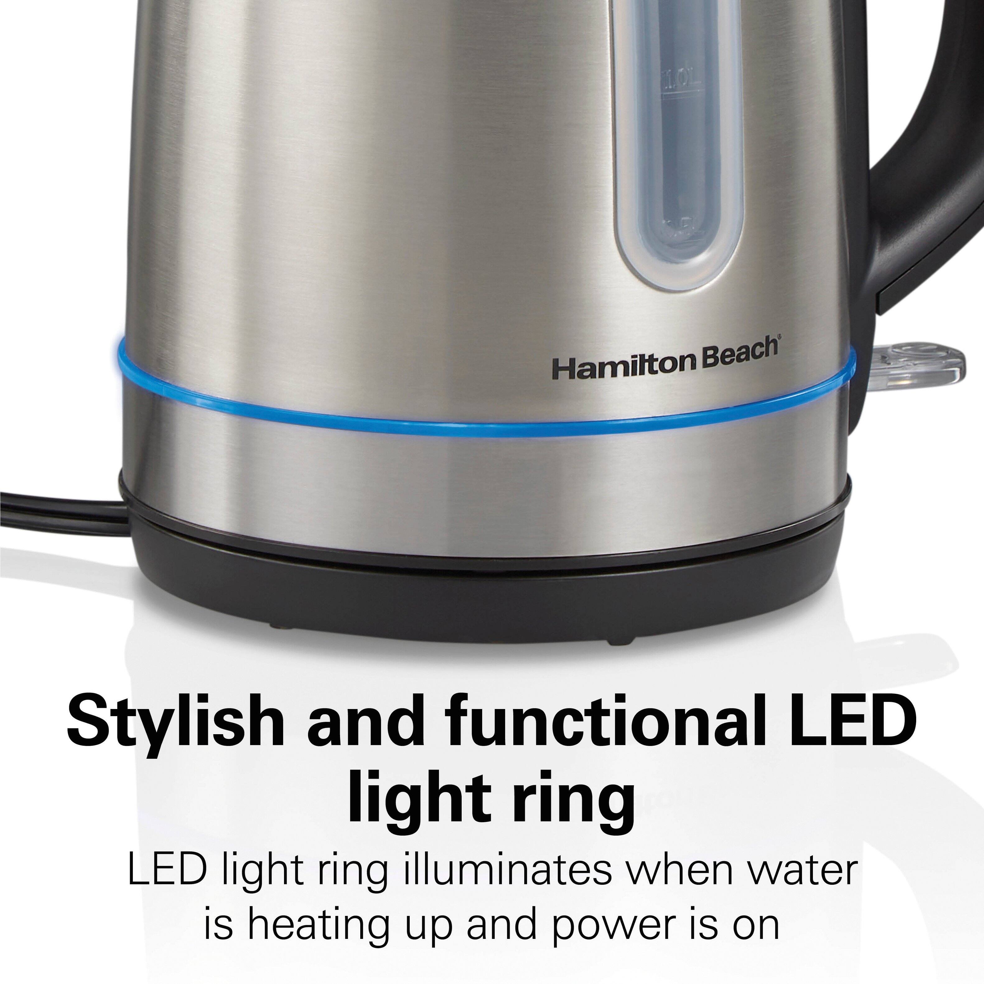 1OT  
Hamilton Beach  
Stylish and functional LED light ring  
LED light ring illuminates when water is heating up and power is on