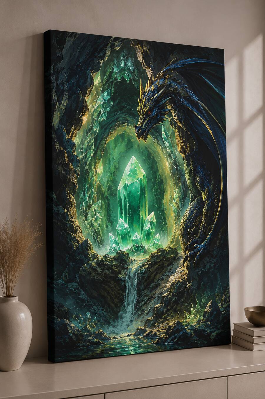FC Design Large Emerald Crystal Dragon Wall Art Canvas Print 24x36 ...