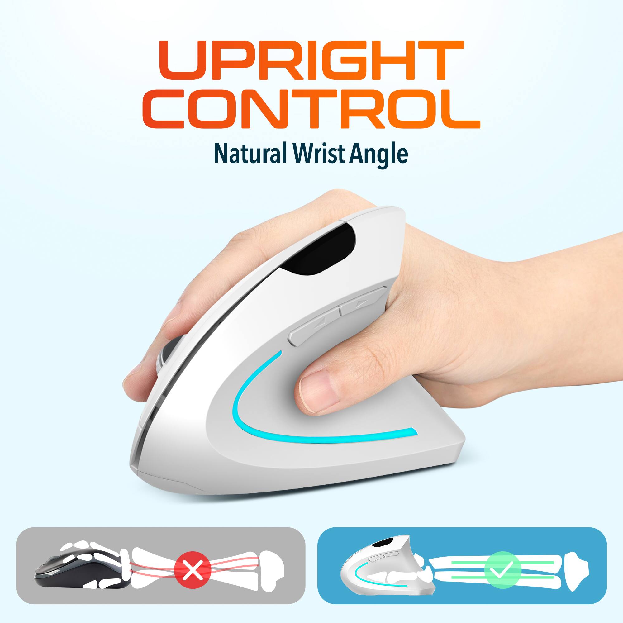 UPRIGHT CONTROL  
Natural Wrist Angle