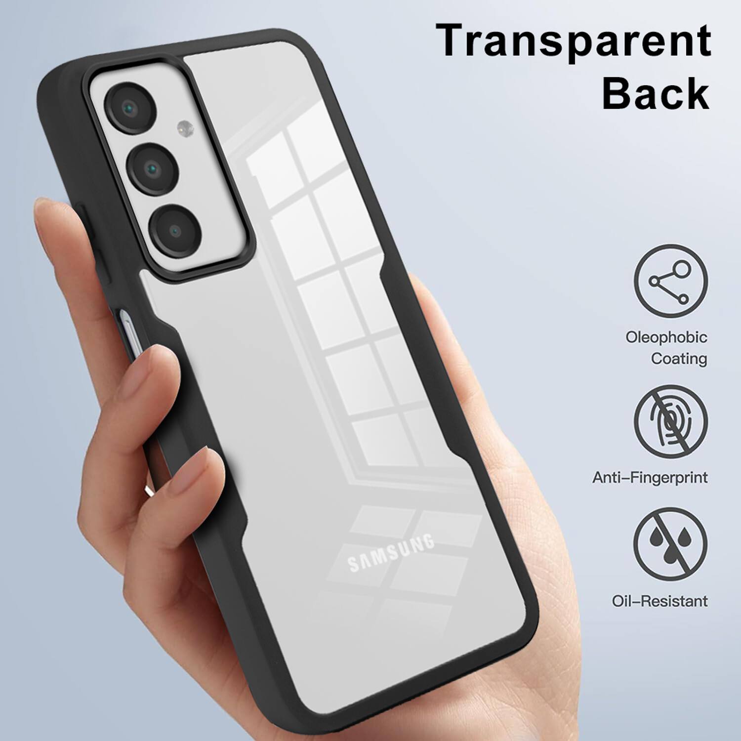 Transparent Back  
Oleophobic Coating  
Anti-Fingerprint  
Oil-Resistant