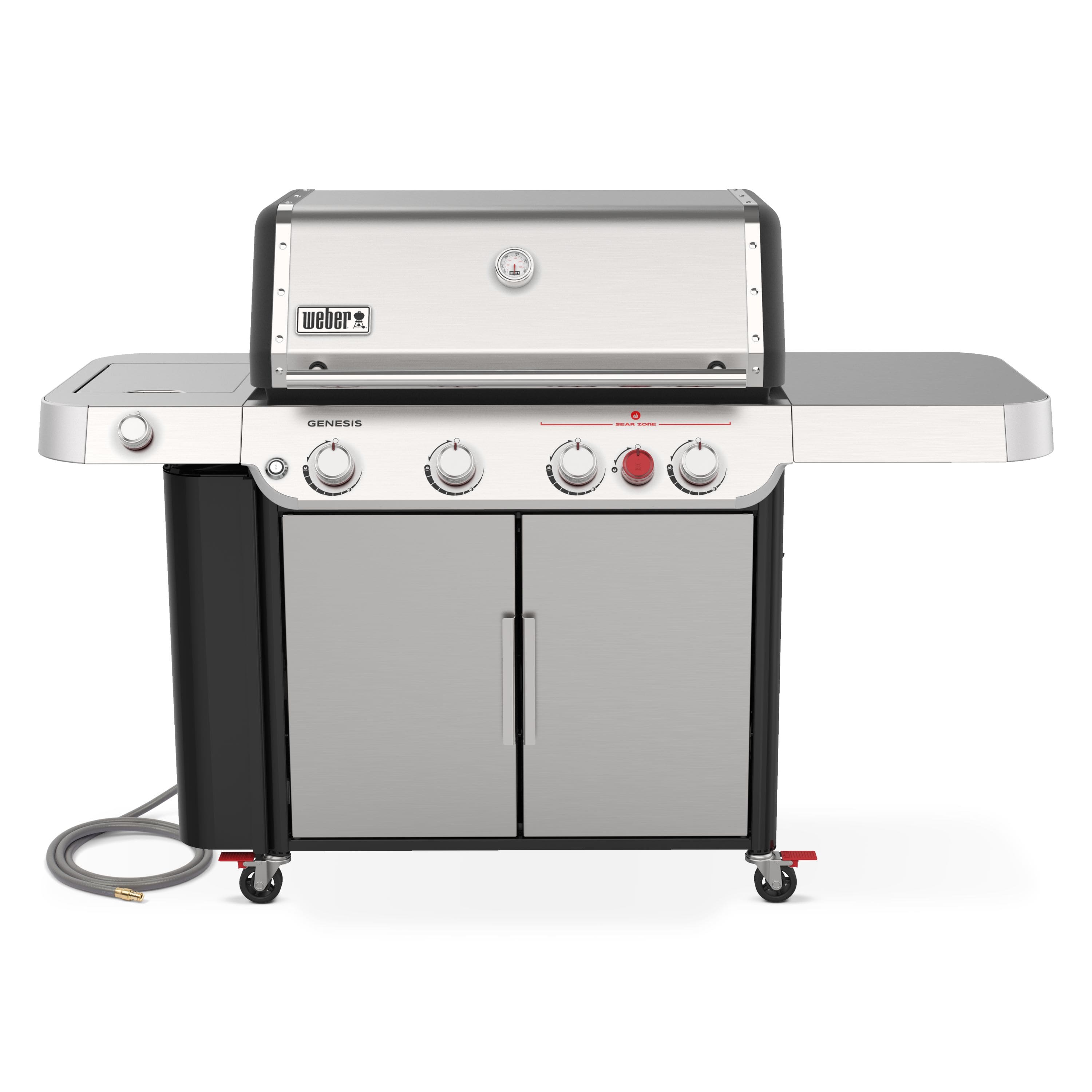 Angle. Weber - Genesis S-435 Natural Gas Grill - Stainless Steel.
