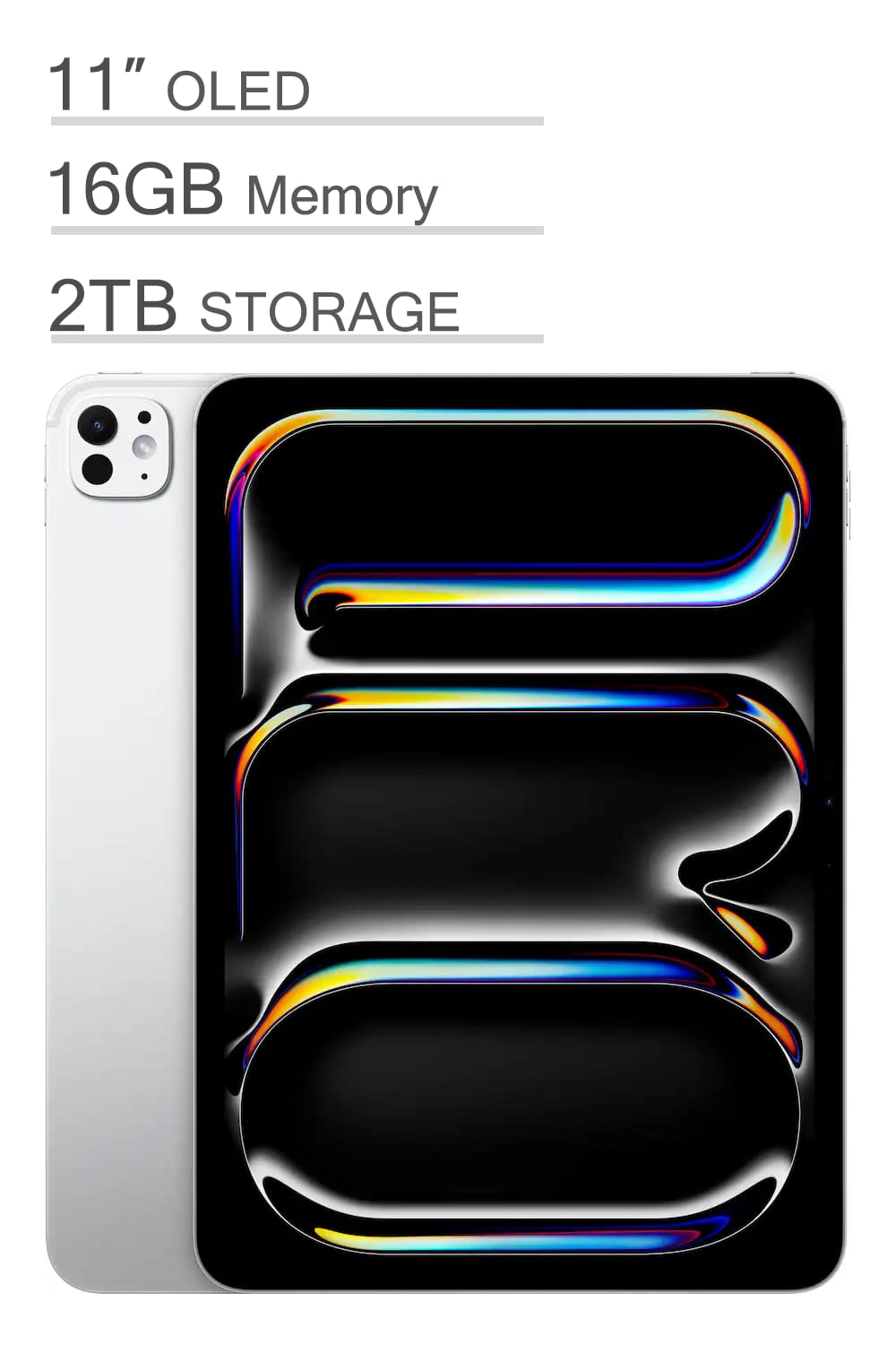 Apple - 11-inch iPad Pro M4 chip Built for Apple Intelligence Wi-Fi 2TB with OLED - Silver