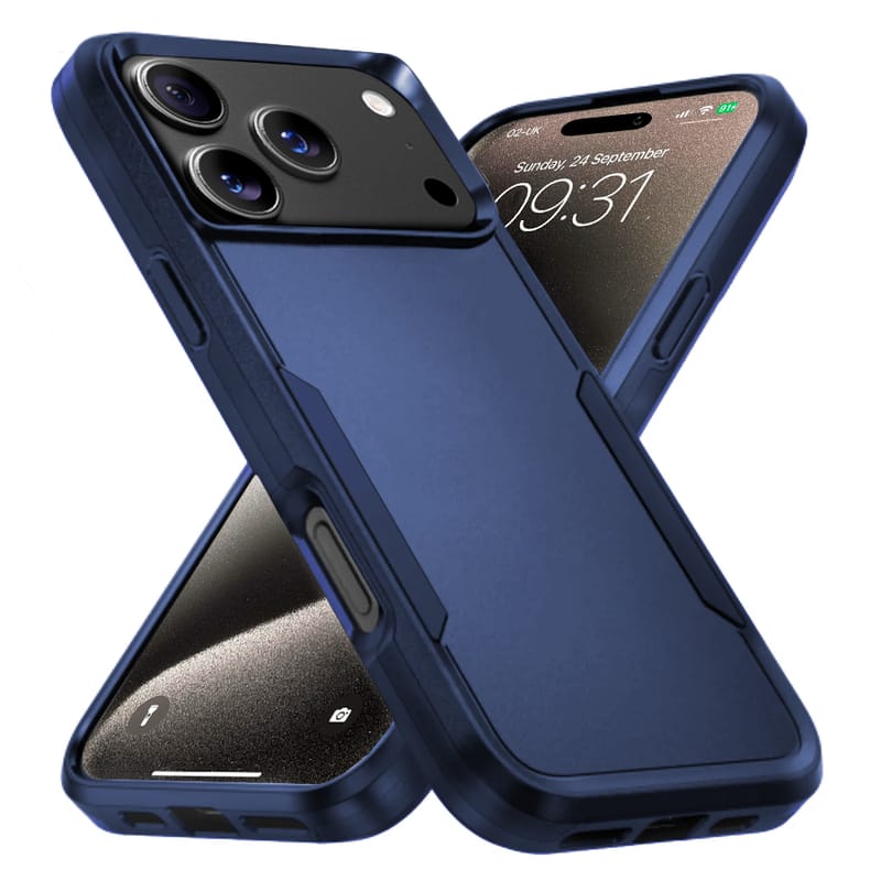 Entronix - iPhone 17 Pro Case - Soft-Touch Dual-Layer Protective Cover - Navy Blue