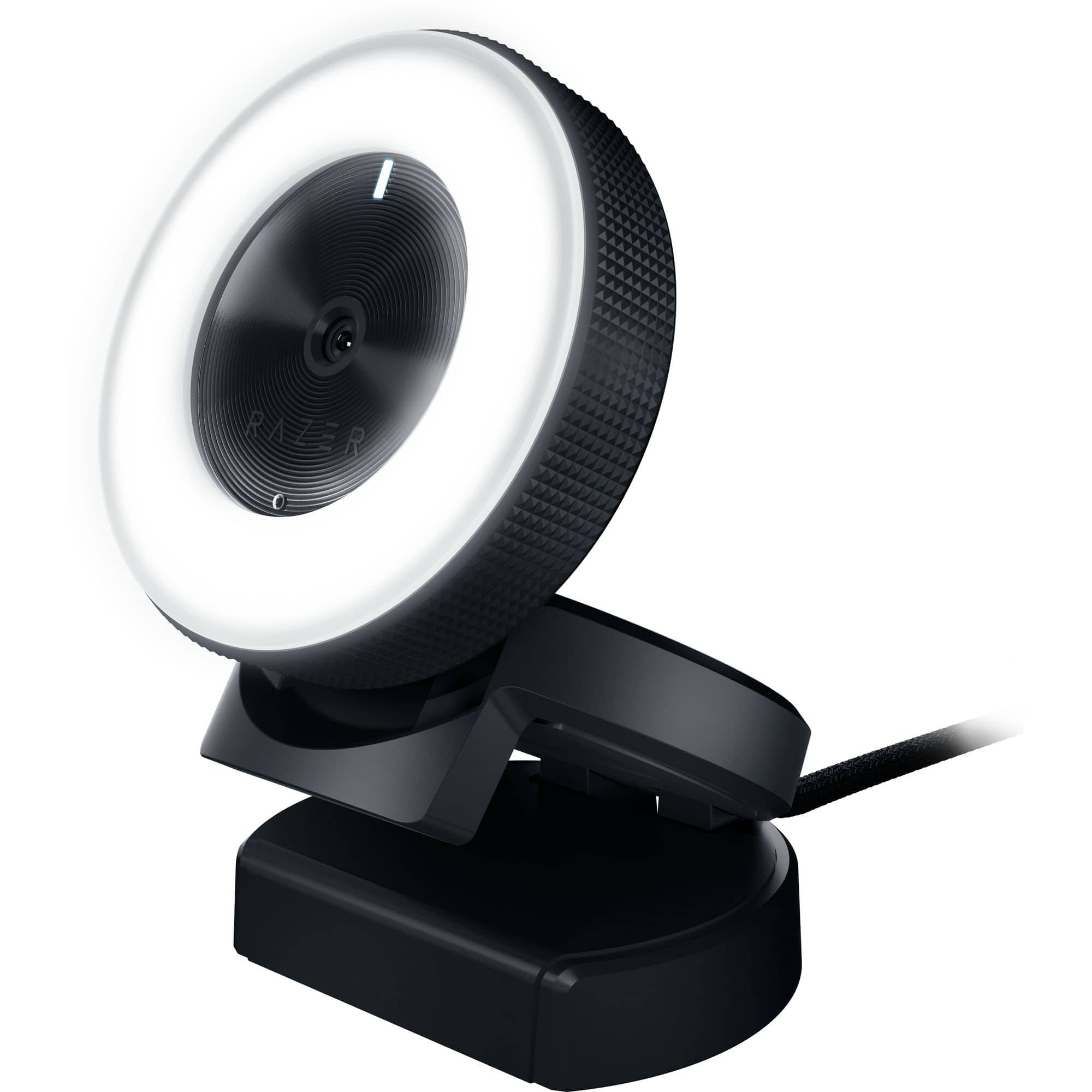 Front. Razer - Kiyo 1920 x 1080 Webcam with Adjustable Ring Light - Black.