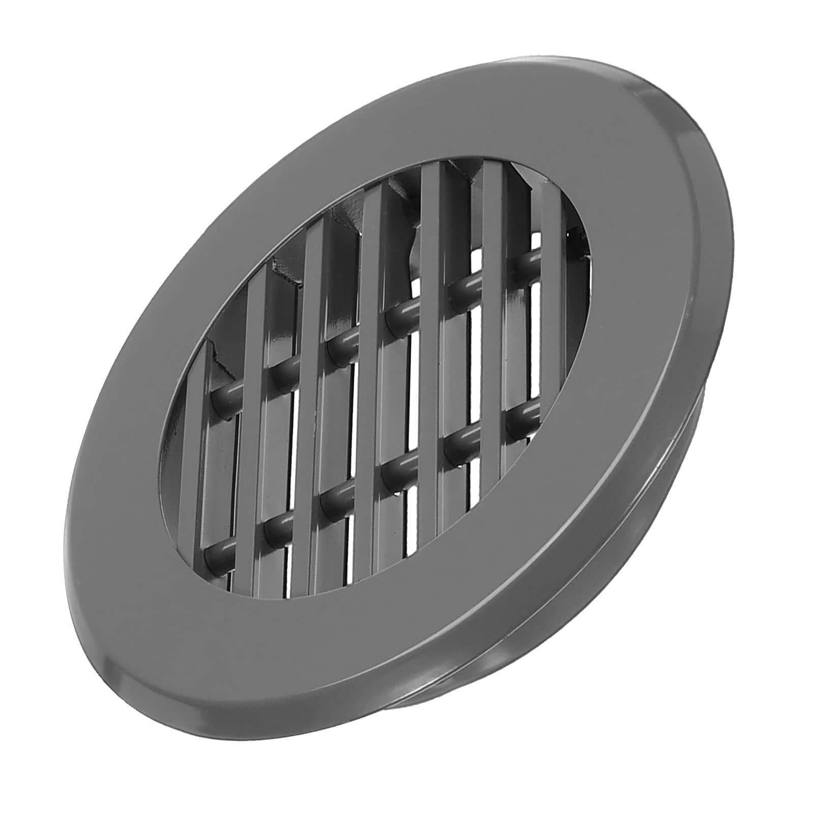 Unique Bargains - 6 Inch Round Ceiling Diffuser, Aluminum Register Circular Outlet Soffit Vent for HVAC Bathroom Kitchen Garage - Dark Gray
