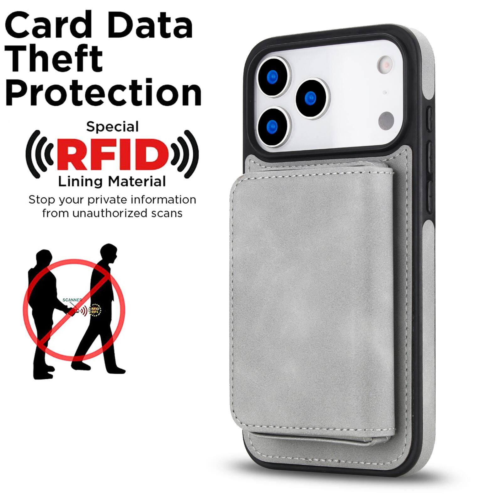 Card Data Theft Protection  
Special RFID Lining Material  
Stop your private information from unauthorized scans