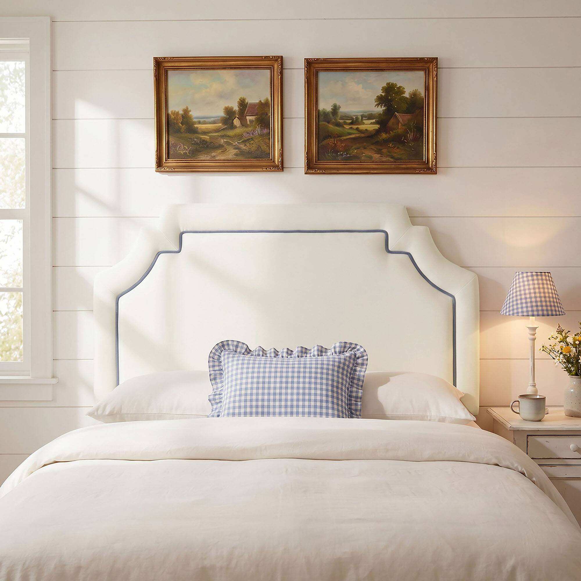 Alt View 1. Modway - Magnolia Stain-Resistant Performance Velvet Headboard by Modway - Alabaster Cadet Blue.