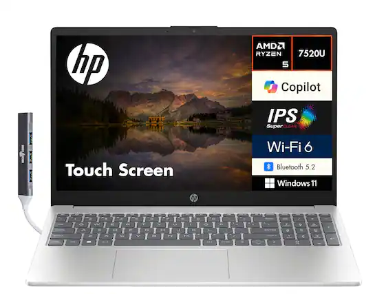 HP Docket: HP Touch Screen, AMD Ryzen 5 7520U, Copilot, IPS SuperClear, Wi-Fi 6, Bluetooth 5.2, Windows 11