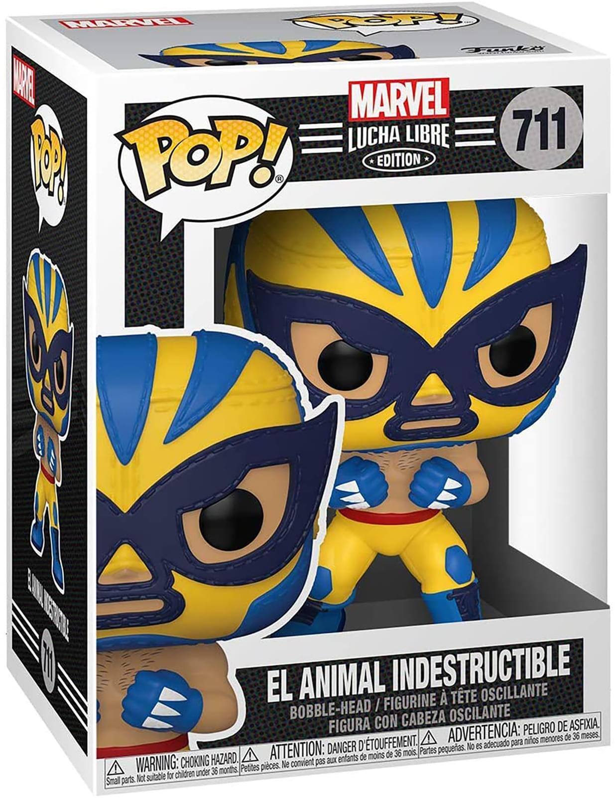 **MARVEL LUCHA LIBRE EDITION 711**

**POP!**

**EL ANIMAL INDESTRUCTIBLE**

**BOBBLE-HEAD / FIGURINE À TÊTE OSCILLANTE / FIGURA CON CABEZA OSCILANTE**

**WARNING: CHOKING HAZARD. Small parts. Not suitable for children under 36 months.**

**ATTENTION: DANGER D'ÉTOUFFEMENT. Petites pièces. Ne convient pas aux enfants de moins de 36 mois.**

**ADVERTENCIA: PEOR DE ASFIXIA. Peligro de asfixia. No es adecuado para niños menores de 36 meses.**

**Small parts. Not suitable for children under 36 months. Petites pièces. Ne convient pas aux enfants de moins de 36 mois.**