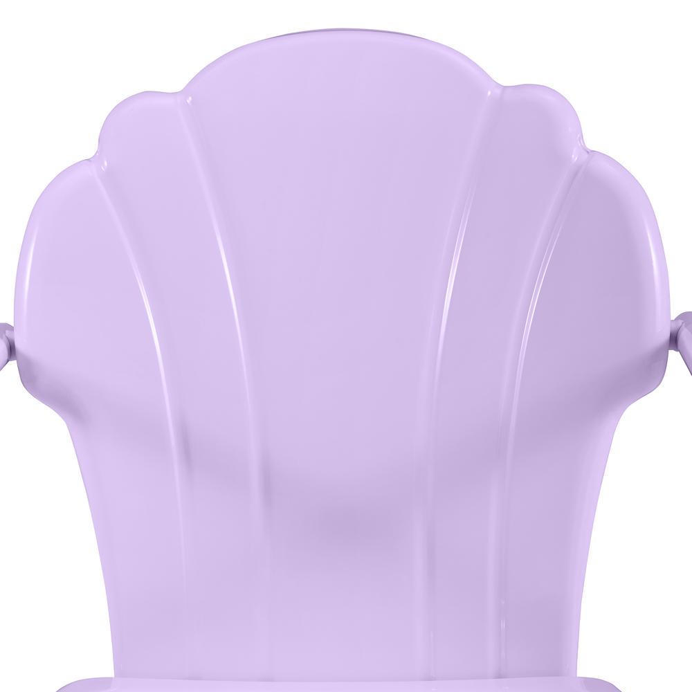 Angle. Crosley Furniture - Tulip 3Pc Retro Outdoor Chair Set - Side Table & 2 Chairs - Lavender Gloss.