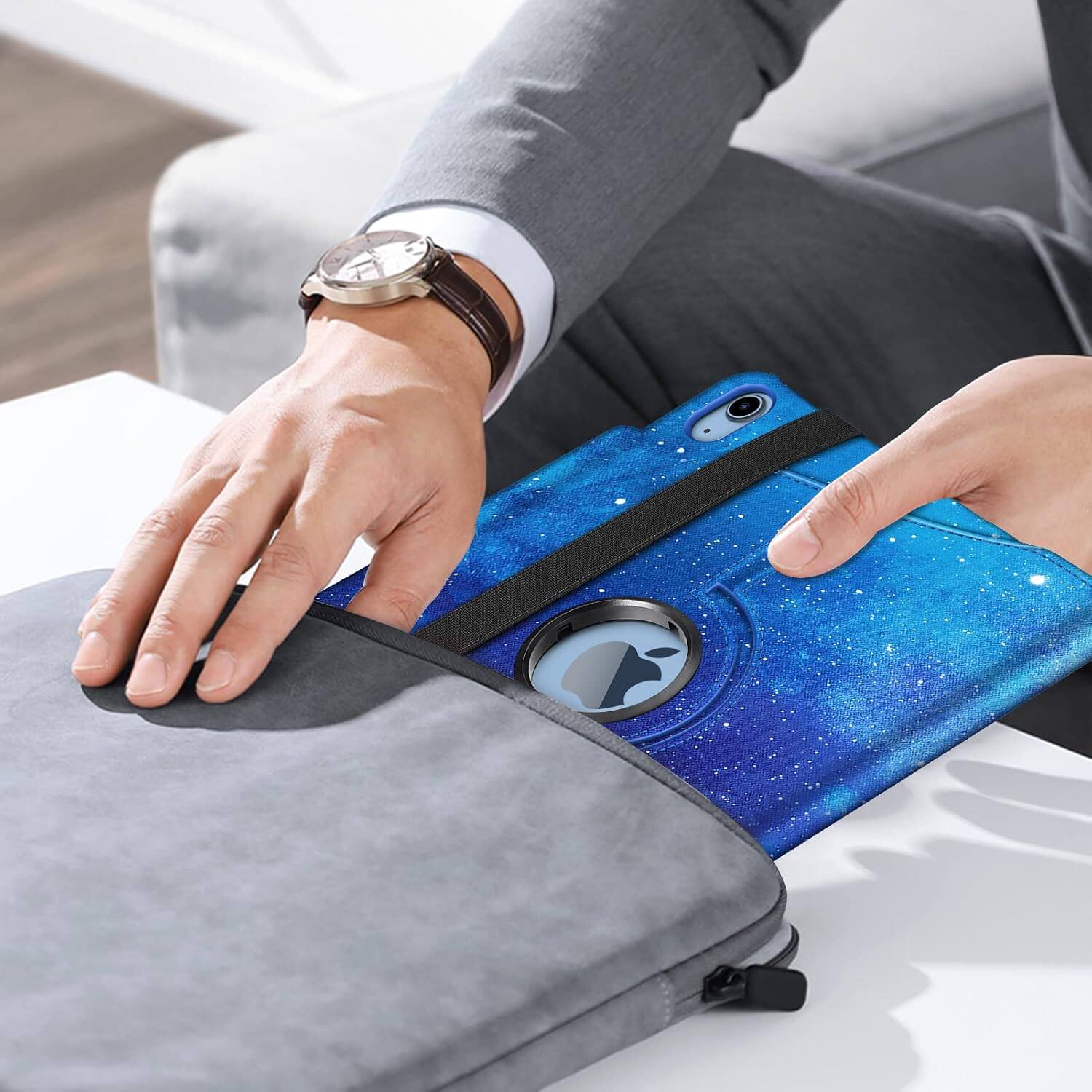 Alt View 5. Fintie - Rotating Case for iPad (A16) 11-inch 2025 and iPad 10th Gen 10.9 inch 2022, 360° Swivel Stand Magnetic Shockproof Cover - Starry Sky.