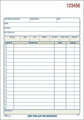 123456

CUSTOMER'S ORDER NO
DEPARTMENT
DATE

NAME
ADDRESS
CITY STATE ZIP

SOLD BY
CASH
COD
CHANGE
ON ACCT
MOZ RETL
PAID OUT

QUANTITY
DESCRIPTION
PRICE
AMOUNT

1
2

4
:
I
7
I
#

ford
11


54


FECENTO BY
KEEP THIS SLIP FOR REFERENCE