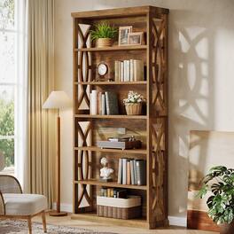Tribesigns - Bookshelf with Engineered Wood Construction and Storage Shelves for Books, Decor and Everyday Organization - Brown