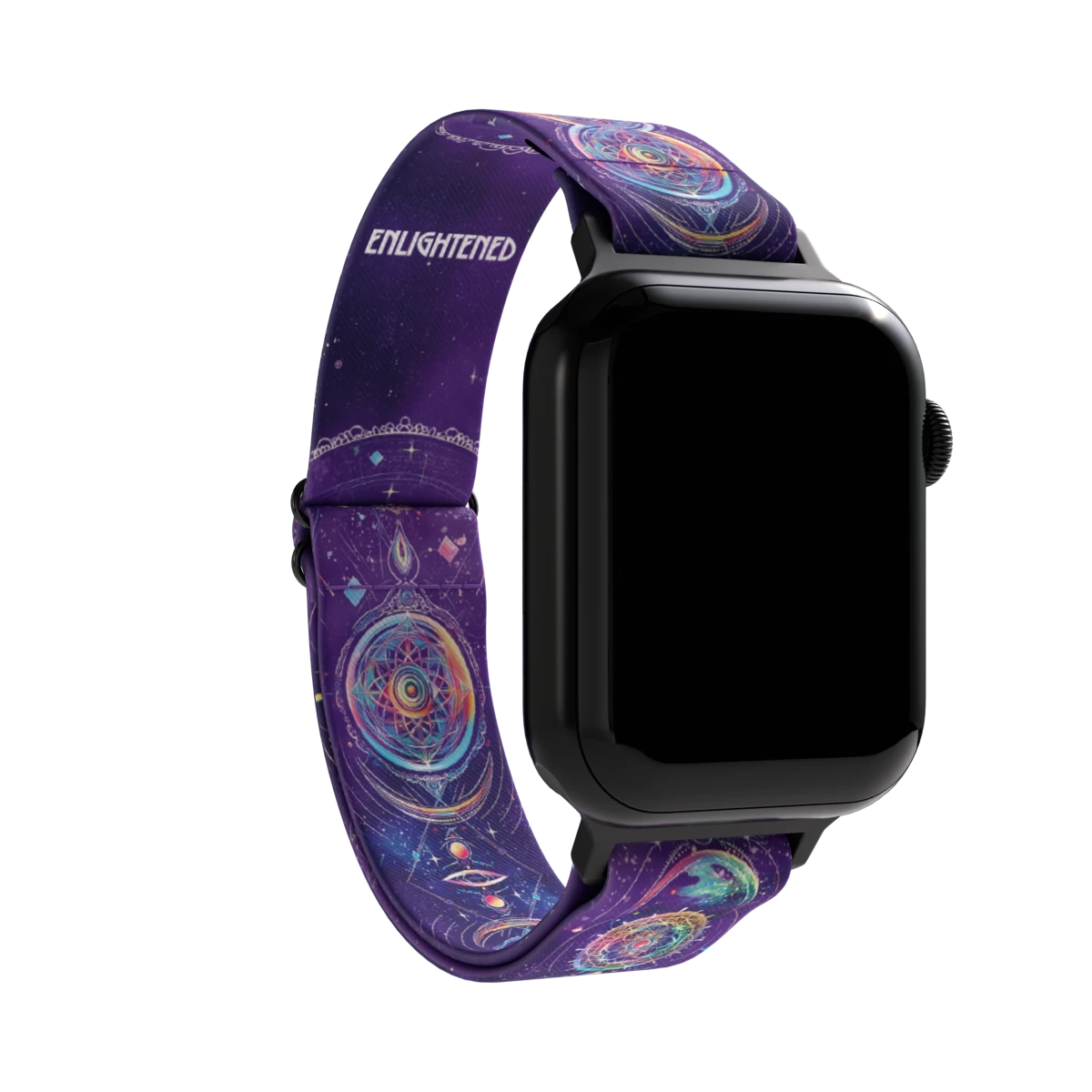 Angle. ZOX - Enlightened Cat NFC Smartwatch Band, 22mm - Purple.