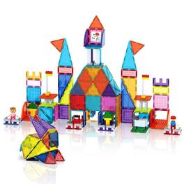 PicassoTiles - PICASSO-TILES 353 PC Magnetic Tiles and Brick Compatible Set, STEM Toys for Kids 3+