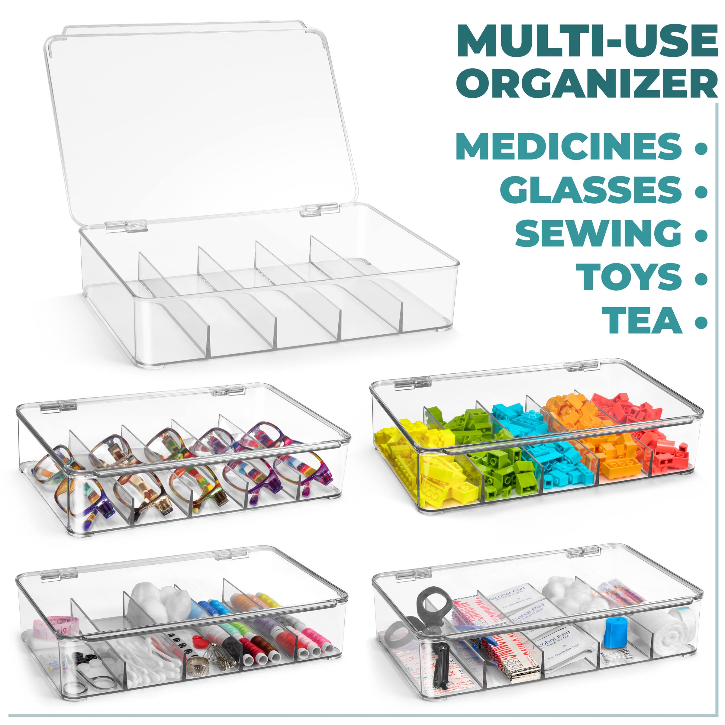 MULTI-USE ORGANIZER  
MEDICINES • GLASSES • SEWING • TOYS • TEA