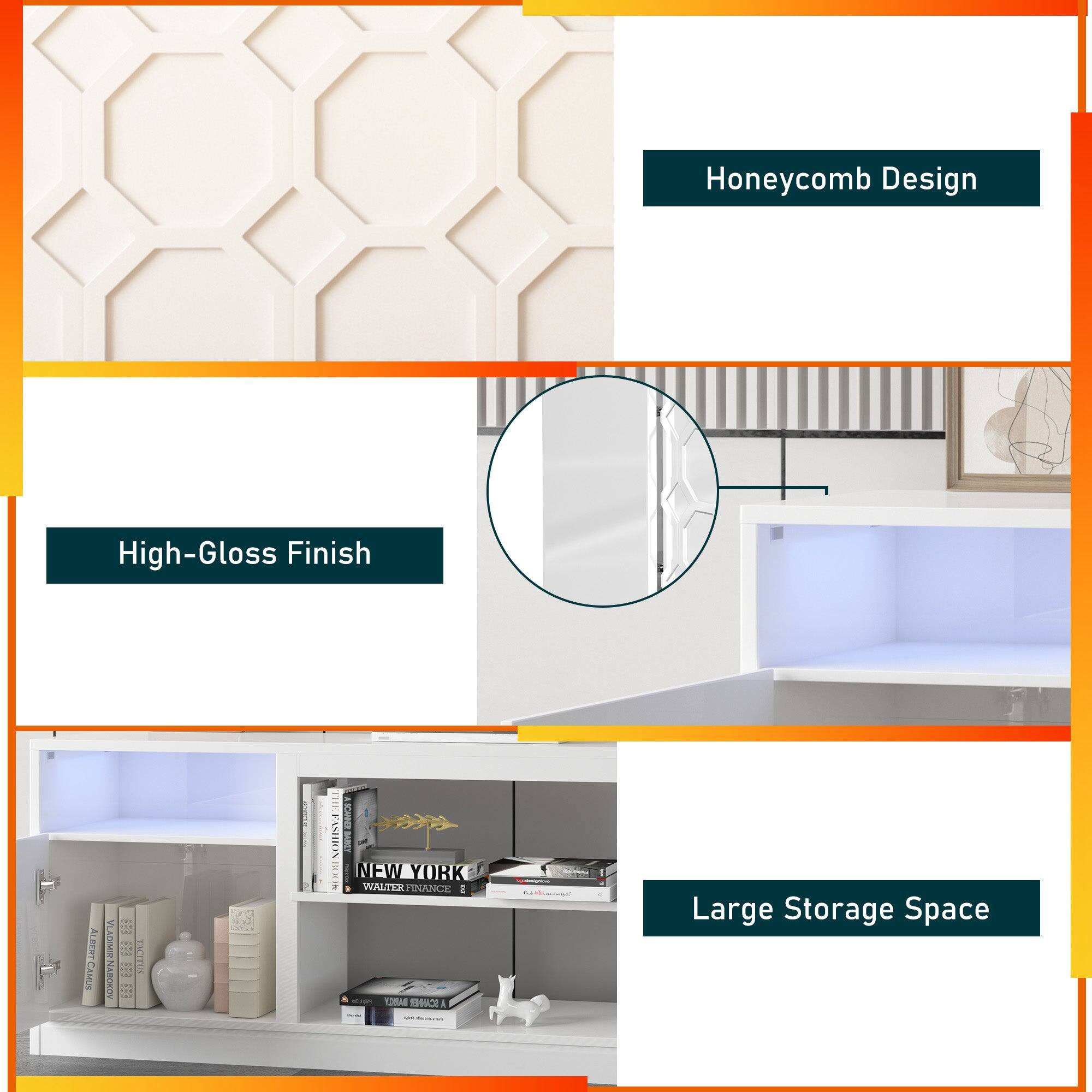 Honeycomb Design

High-Gloss Finish

Large Storage Space