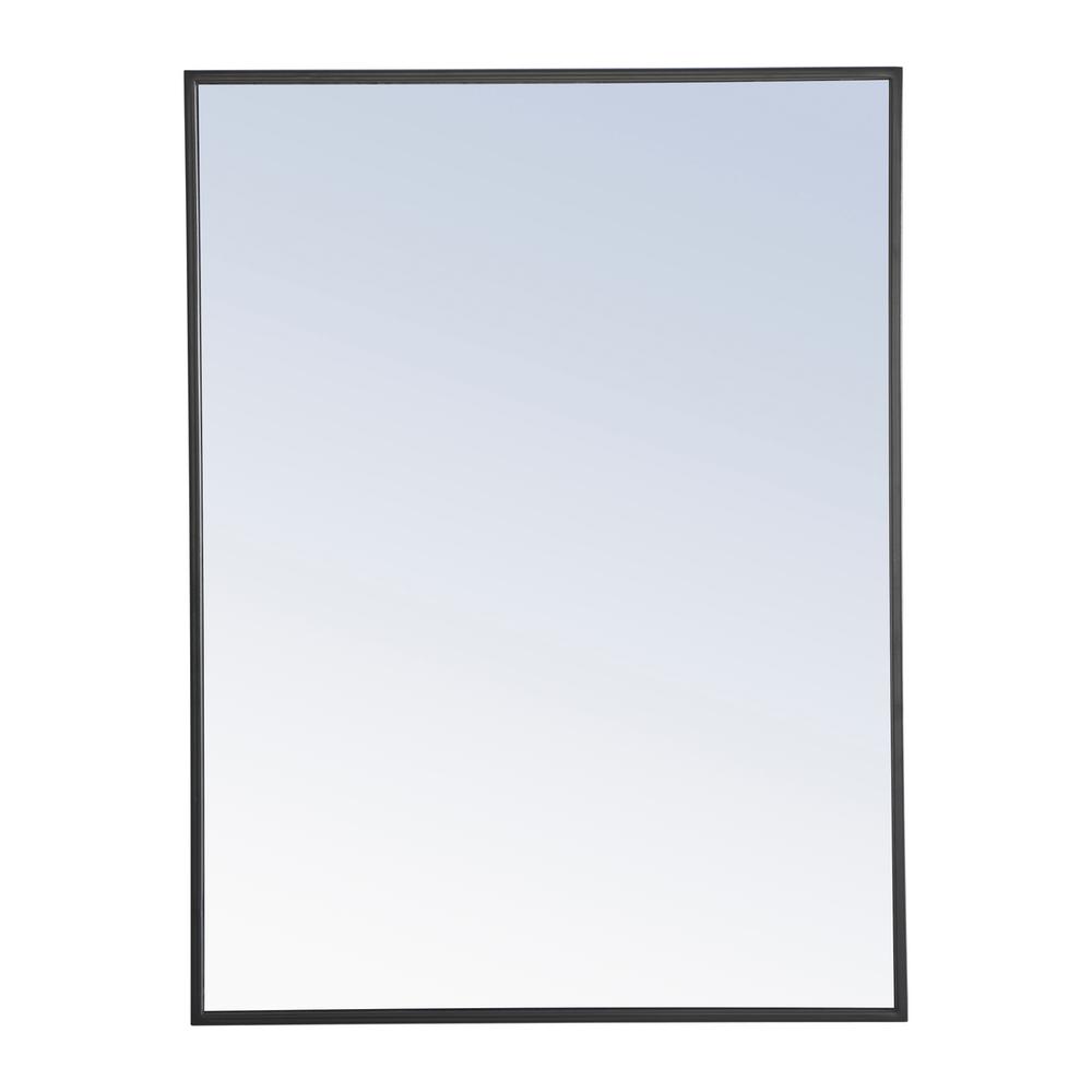 Alt View 8. Elegant Decor - Metal frame Rectangle Mirror 24 inch Black finish - Black.