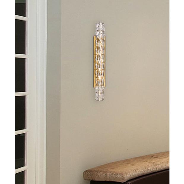 Back. Elegant Lighting - Valetta 30 inch LED linear wall sconce in gold - Gold.