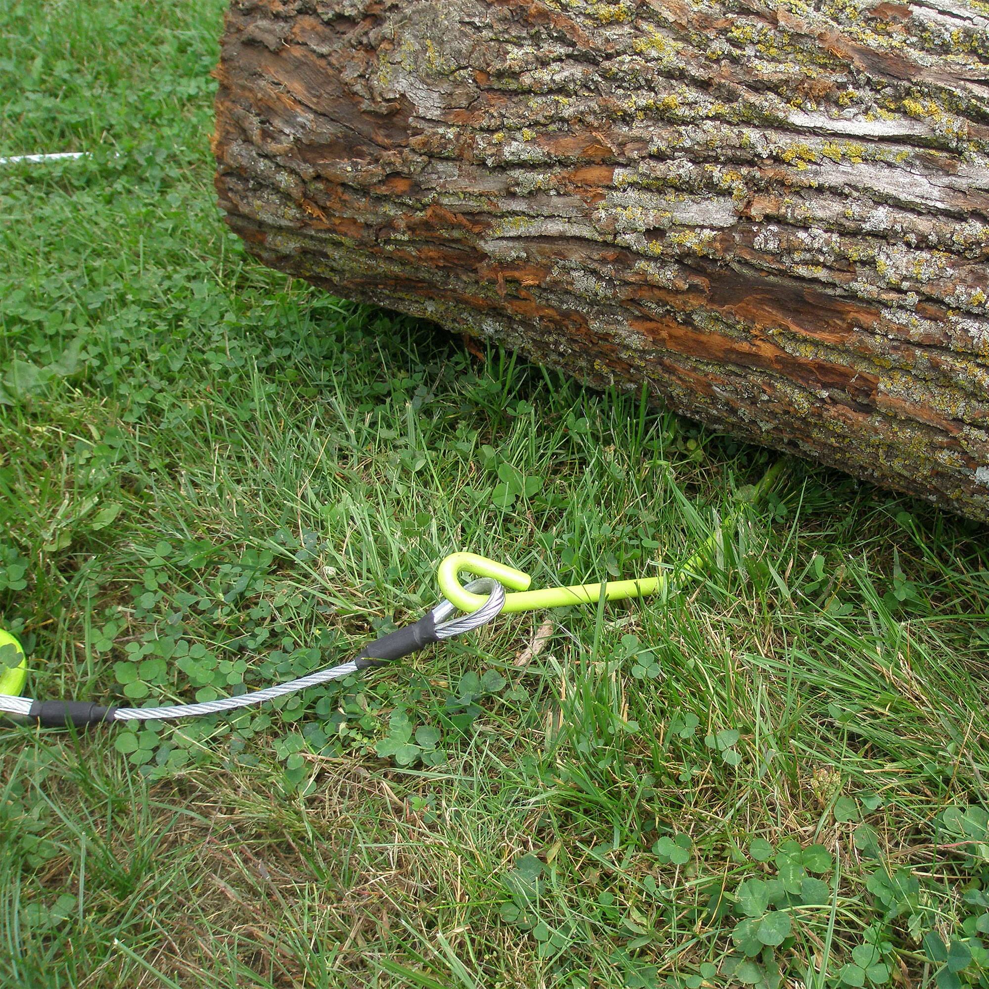 Alt View 4. Timber Tuff - Timber Tuff TMW-48 15 Foot ATV UTV Log Choker Cable with Tow Rings & Probe Stake - Green.