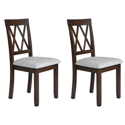 Front. Tiramisubest - Dining Chairs Set of 2,Upholstered Fabric Stylish Kitchen Chairs with Solid Wood Legs and Padded Seat,Brown - Brown.