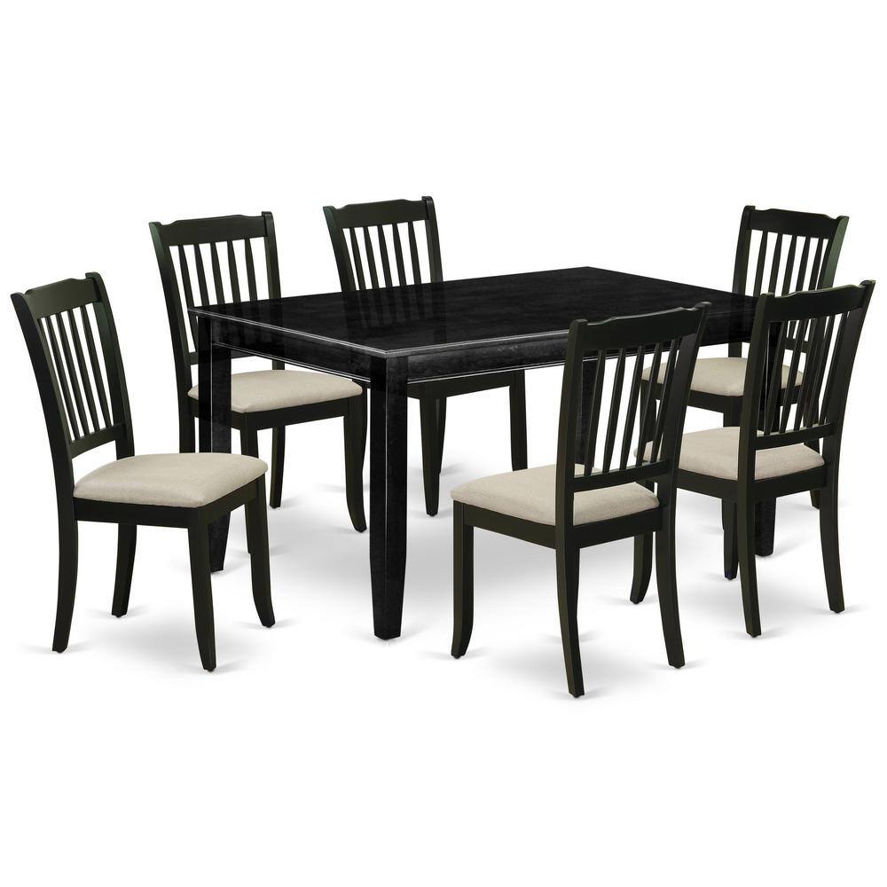 Back. East West Furniture - Dining Room Set Black - Brown.