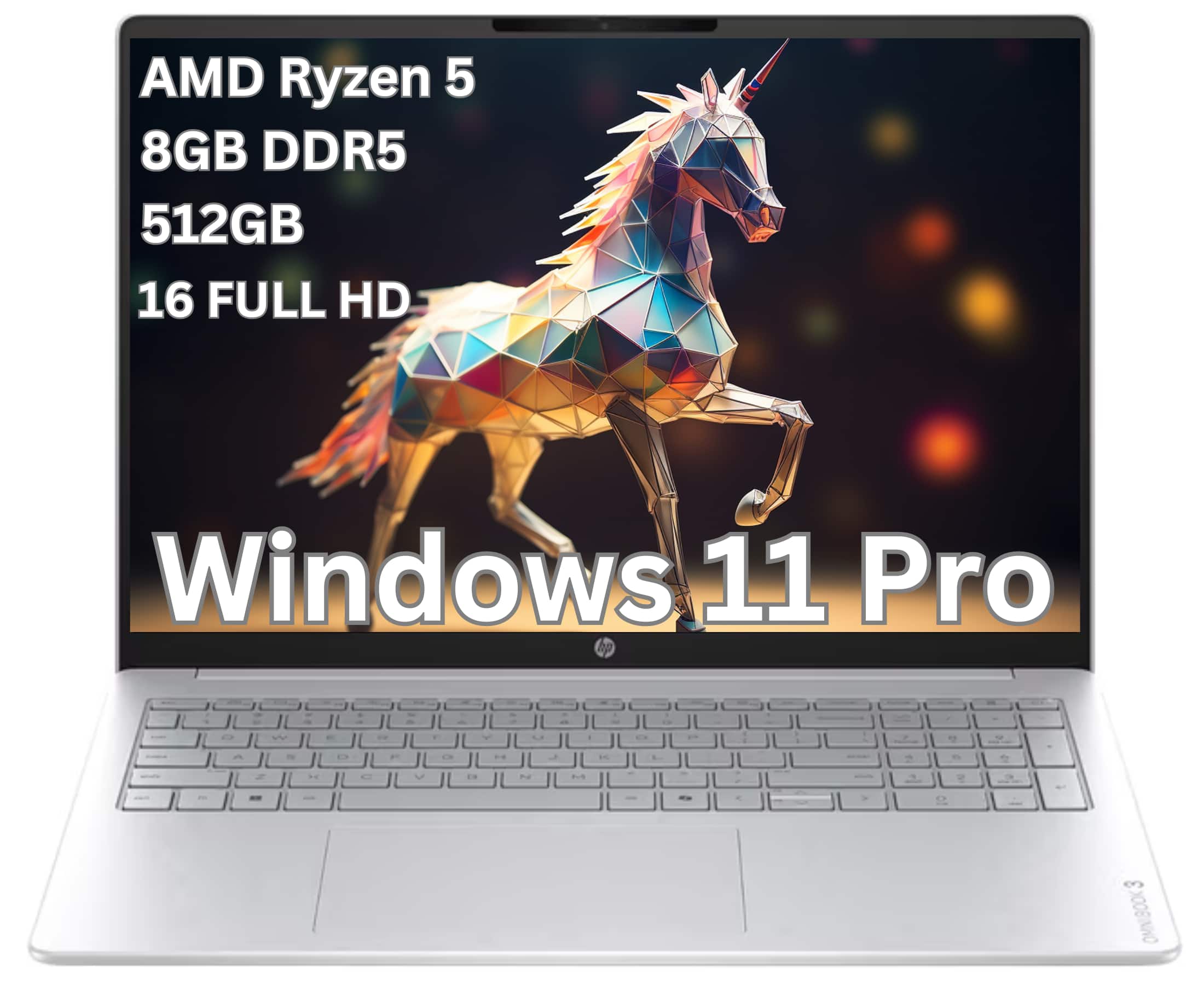 HP - Upgraded - OmniBook 3 16" 2K Touchscreen Laptop - AMD Ryzen 5 40- 8GB Memory - 512GB SSD-Windows 11 Pro - Silver