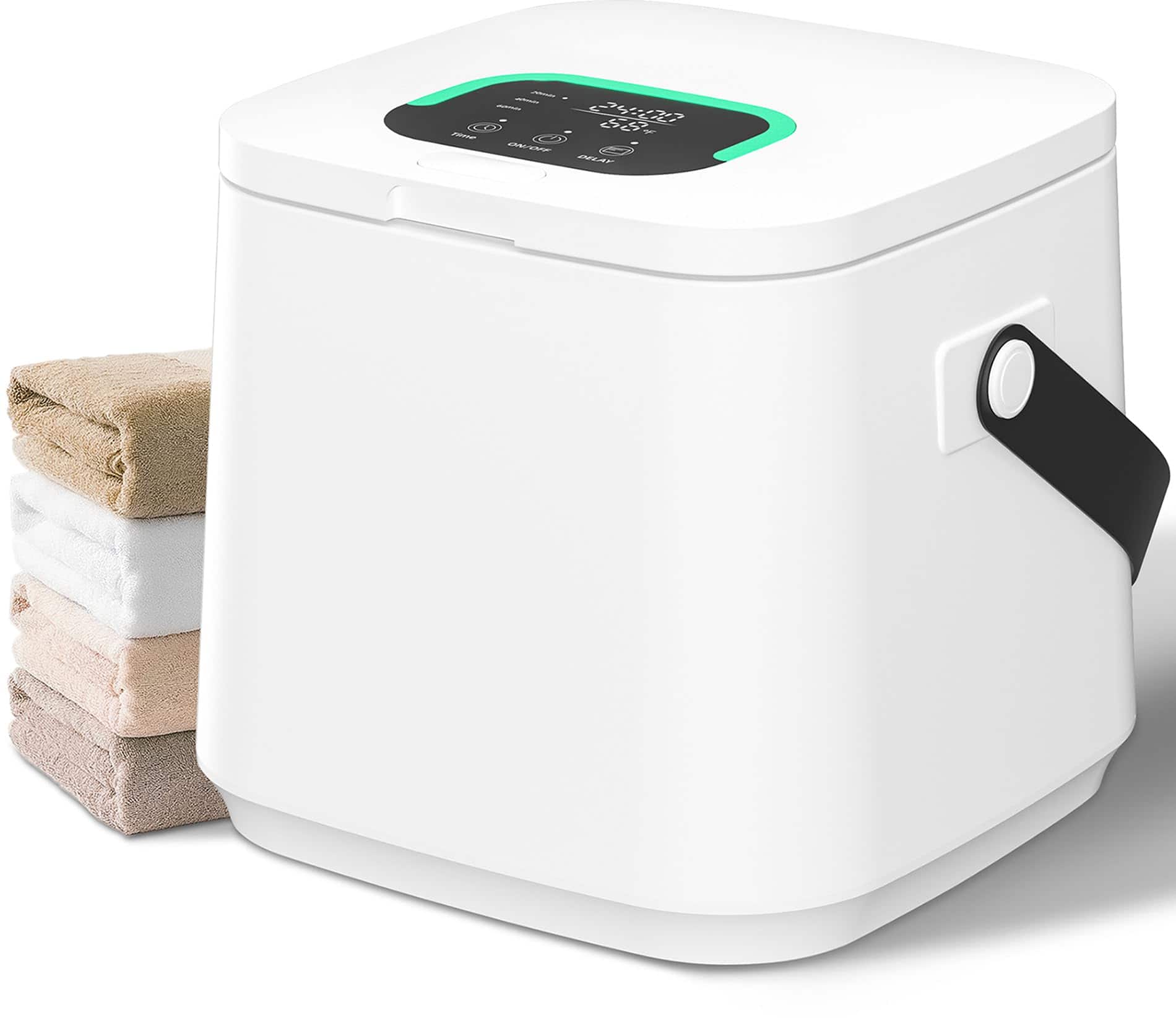 JETRANSPORT - Weilaiantian Towel Warmer For Bathroom Luxury Bucket Warmers With Leather Strap Handle & Safety Lock Fits - Default