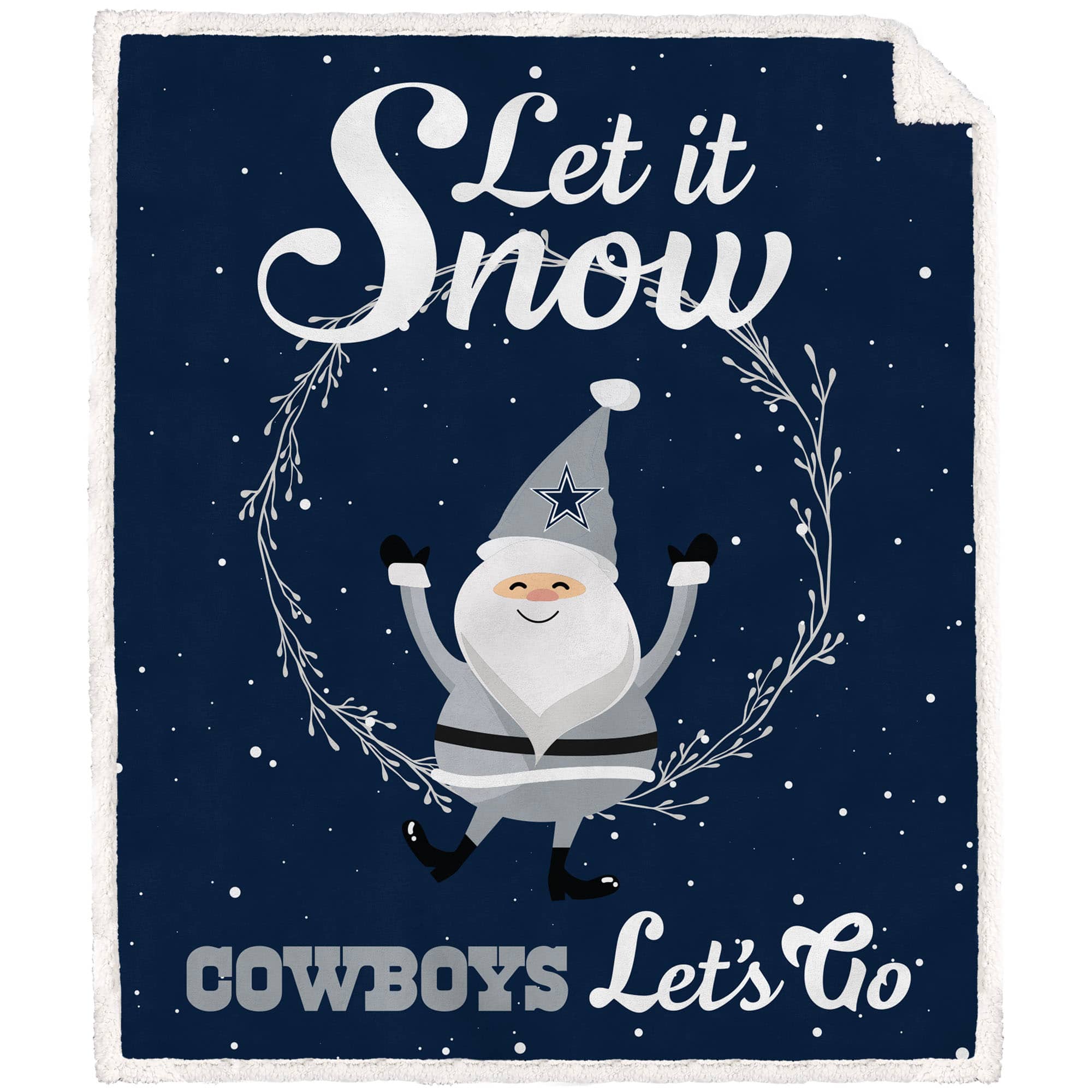 Pegasus - Dallas Cowboys 50'' x 60'' Let It Snow Sherpa Flannel Fleece Blanket - Multicolor