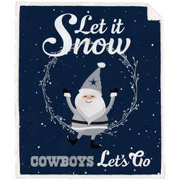 Pegasus - Dallas Cowboys 50'' x 60'' Let It Snow Sherpa Flannel Fleece Blanket - Multicolor