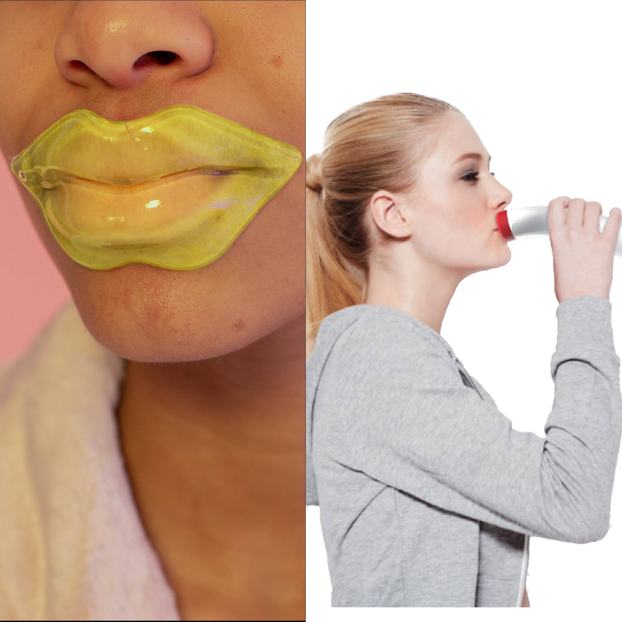 Left. Pursonic - Lip Care Power Duo: Hydrating Lip Masks (Pack of 6) and Automatic Fuller Lip Plumper Device - Multicolor.