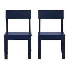 WestinTrends - Paloma Modern HDPE Outdoor Armless Patio Dining Chairs (Set of 2) - Navy Blue