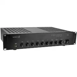Dayton Audio - DA120R Commercial Audio Amplifier 120W 70V/ 100V/ 4 Ohm Mixer - 3 Mic 2 Aux 1 Telephone input