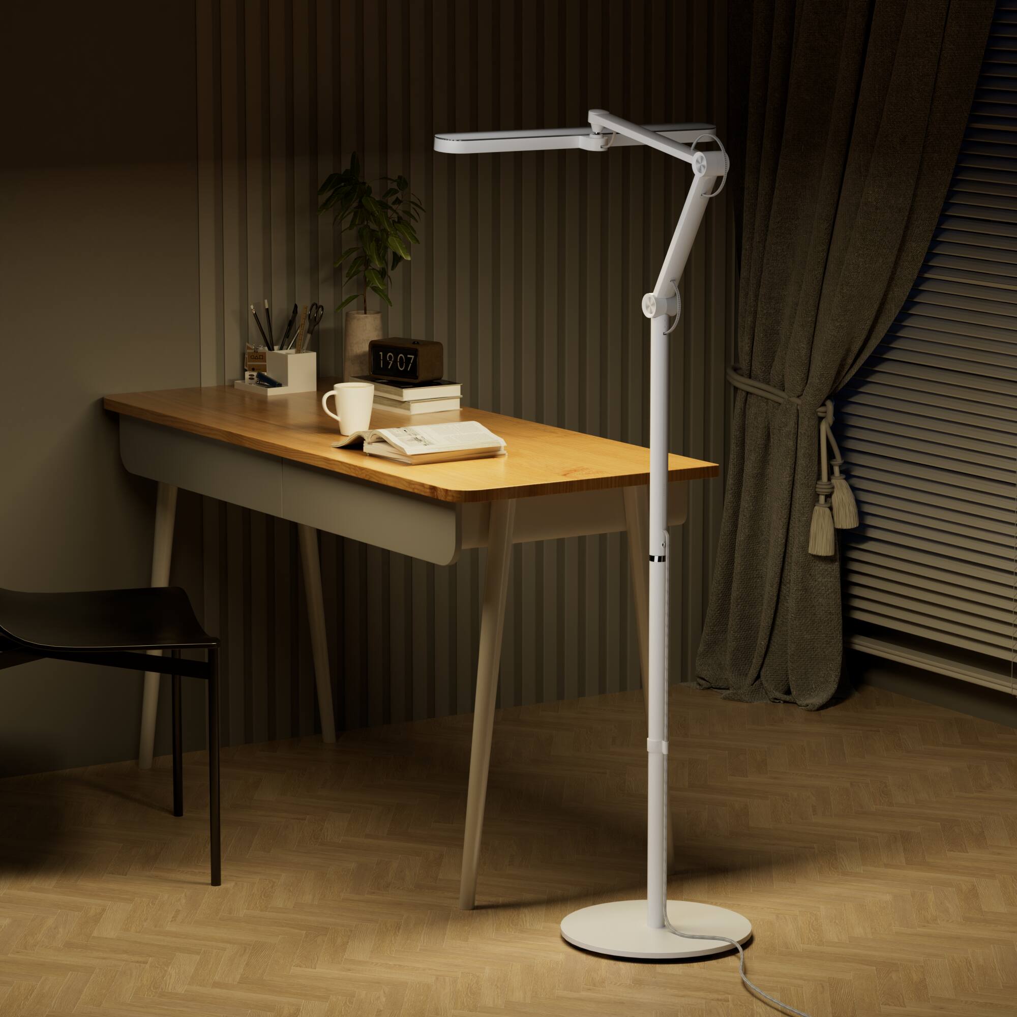 Angle. Honeywell - LED Floor Lamp Modern Sunturalux™ Dimmable Floor Lamp Ideal for Home Living Rooms & Offices Eye-Friendly Floor Lamp - white.