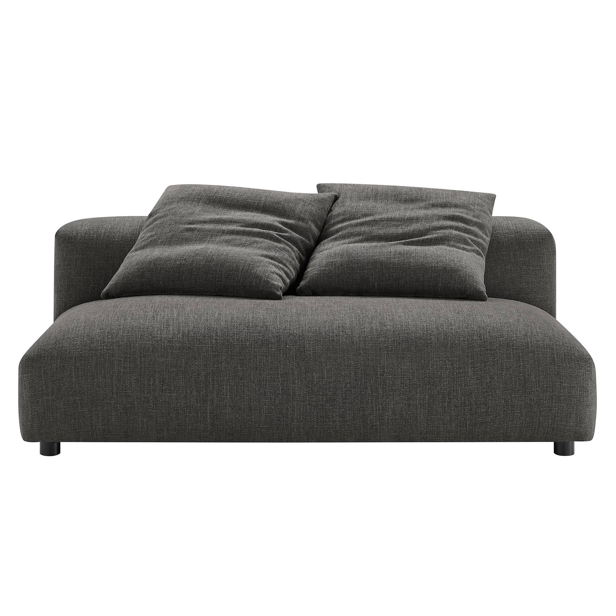 Alt View 5. Modway - Solace Modular Upholstered Fabric Armless Loveseat and Ottoman Set by Modway - Charcoal.