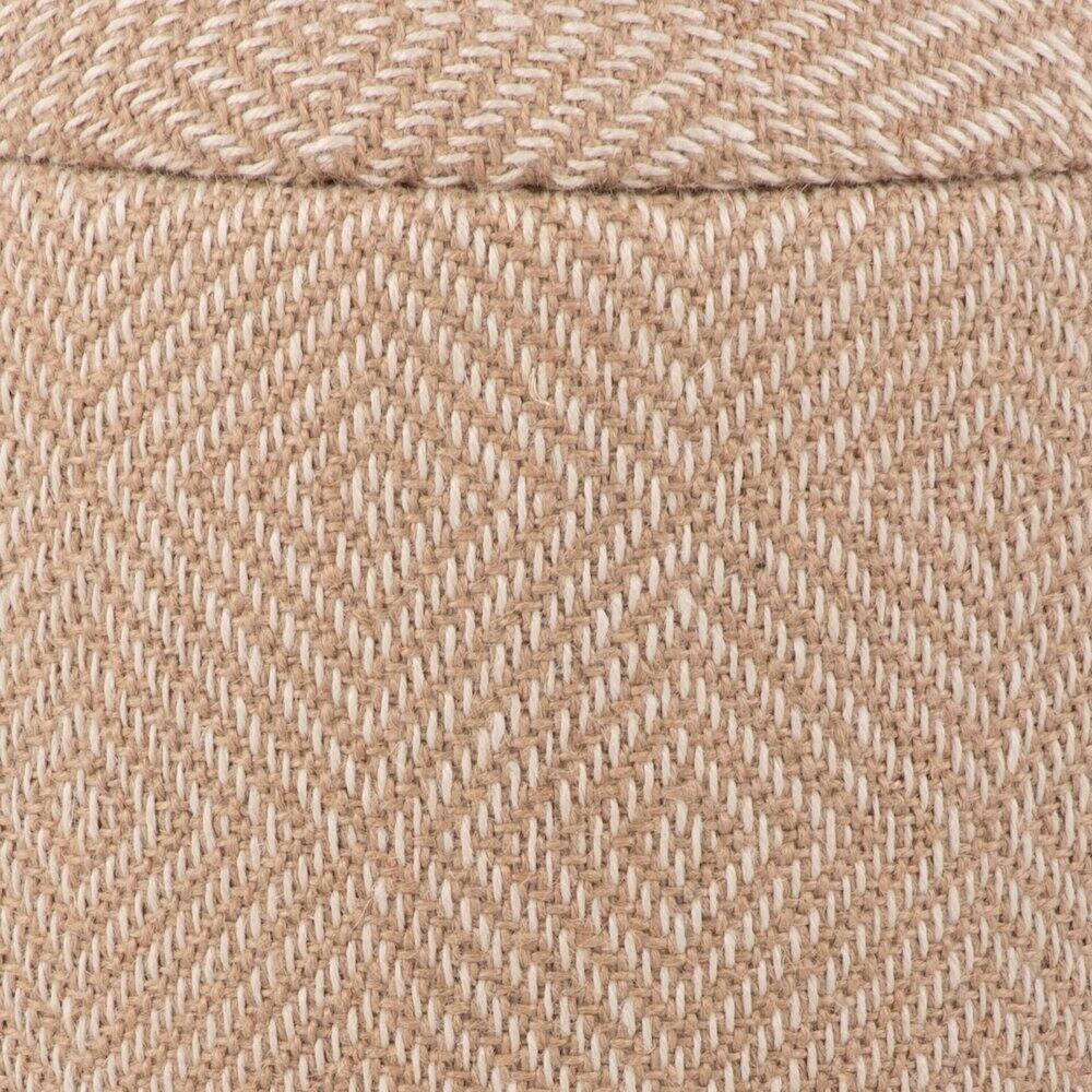 Left. Carolina Chair & Table - Handwoven Hesperus Diamond Juste Storage Ottoman - Natural Jute.