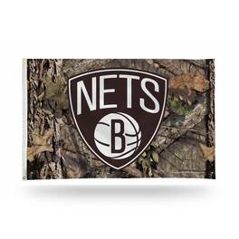 Rico Industries - Brooklyn Nets 3x5 Indoor Outdoor Camo Banner Flag with grommets for hanging - Multi