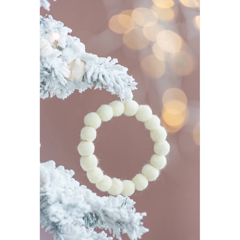 Alt View 4. Dexmalle - Dexmalle-Christmas Tree Cream Ball Wreath Ornaments,Set of 6-Cream - Cream.