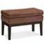Front. Simpli Home - Carlson Small Ottoman Bench - Distressed Saddle Brown.