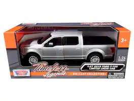 2019 Ford F-150 Limited Crew Cab Pickup Truck 1/24-1/27 Diecast Model Car by Motormax - Metallic Silver