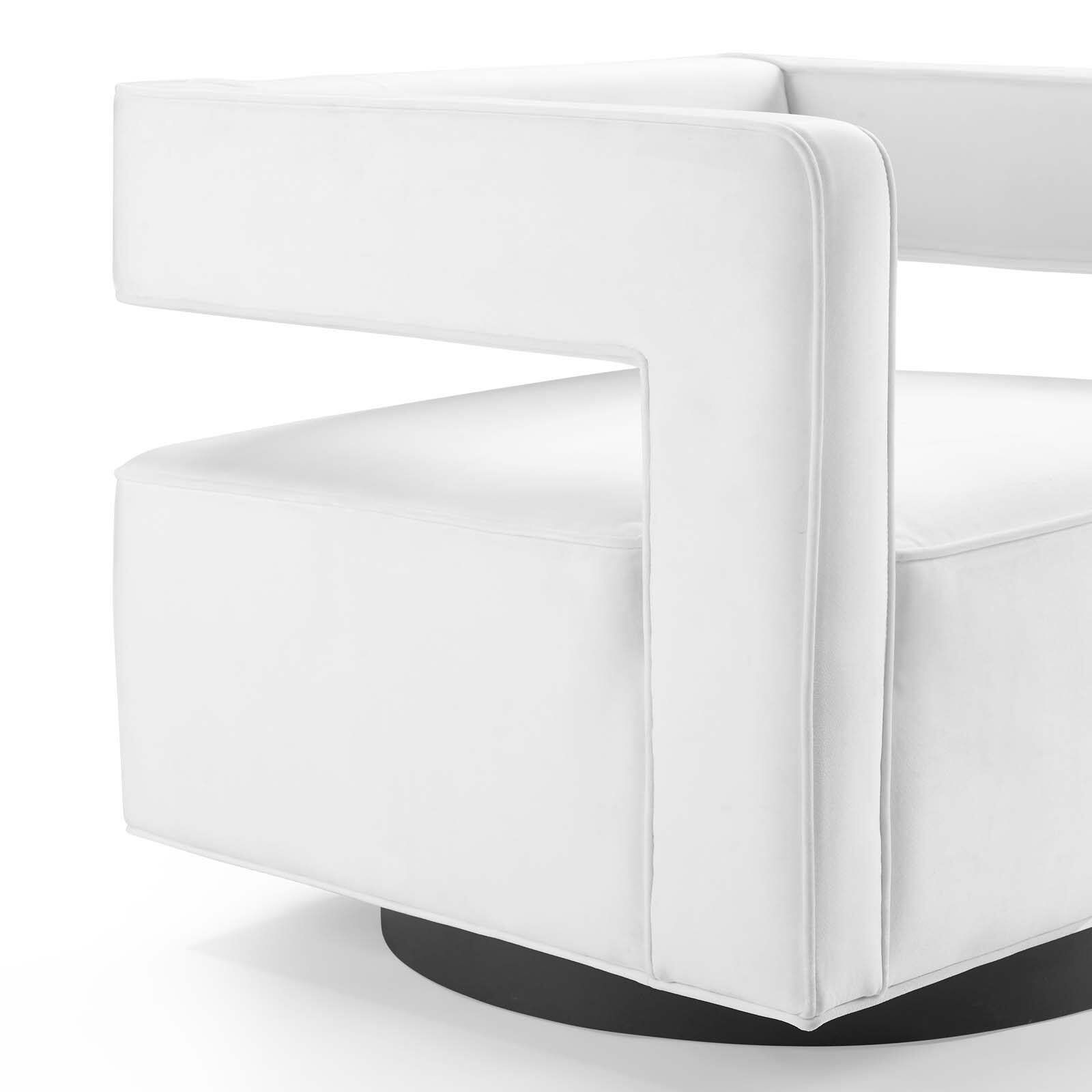 Alt View 5. Modway - Booth Performance Velvet Performance Velvet Swivel Armchair by Modway - White.