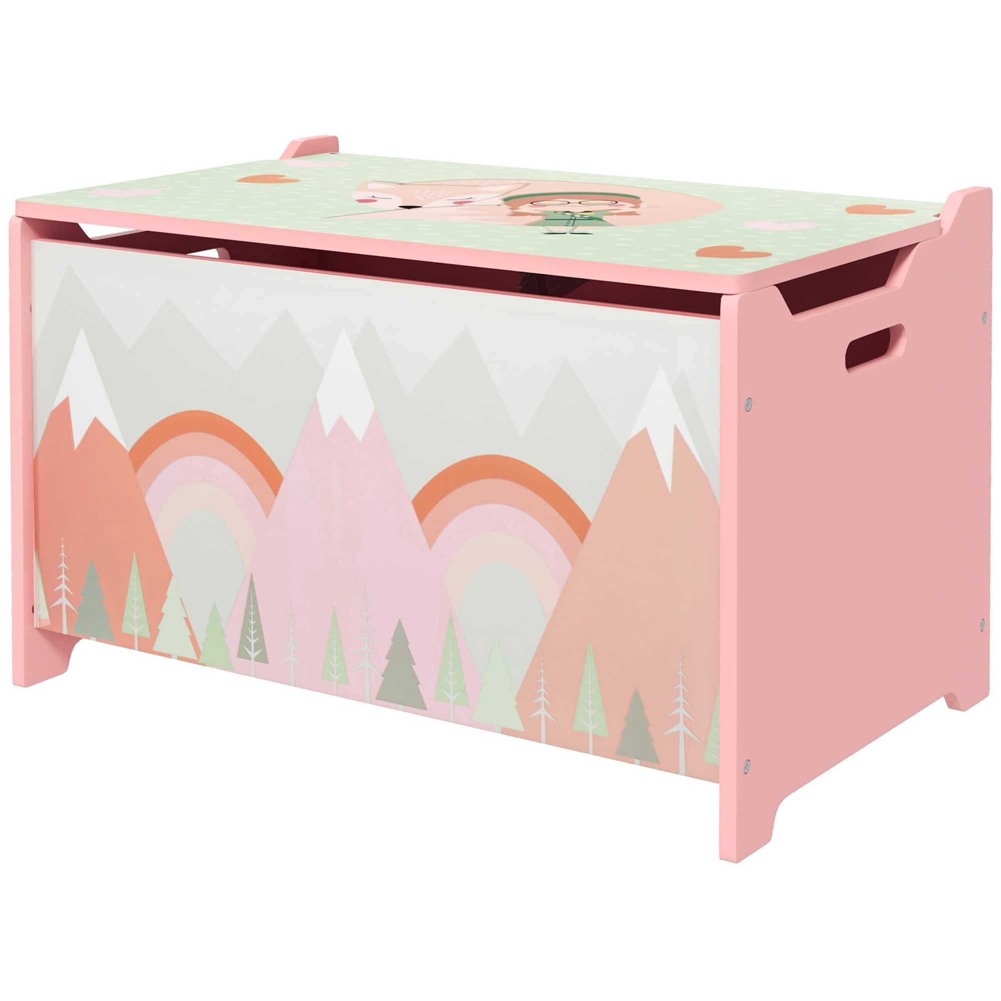 Qaba - Storage Chest with Lid - Pink