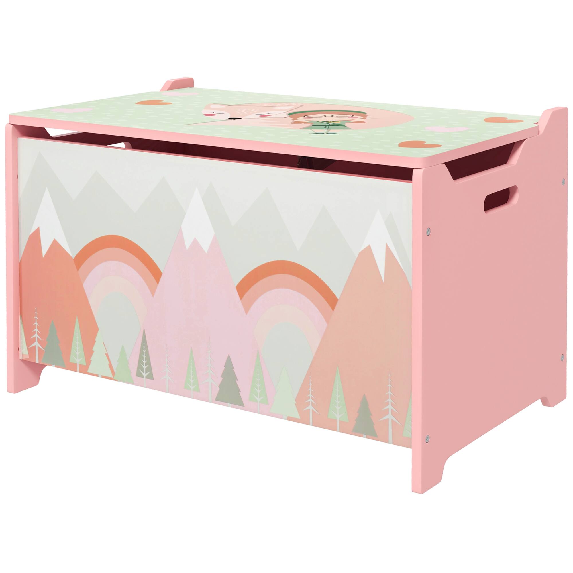 Qaba - Storage Chest with Lid - Pink