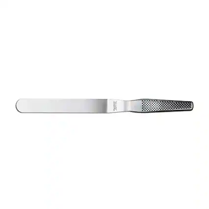 Front. Global - 8" Cranked Spatula / Offset Palette Knife - Silver.