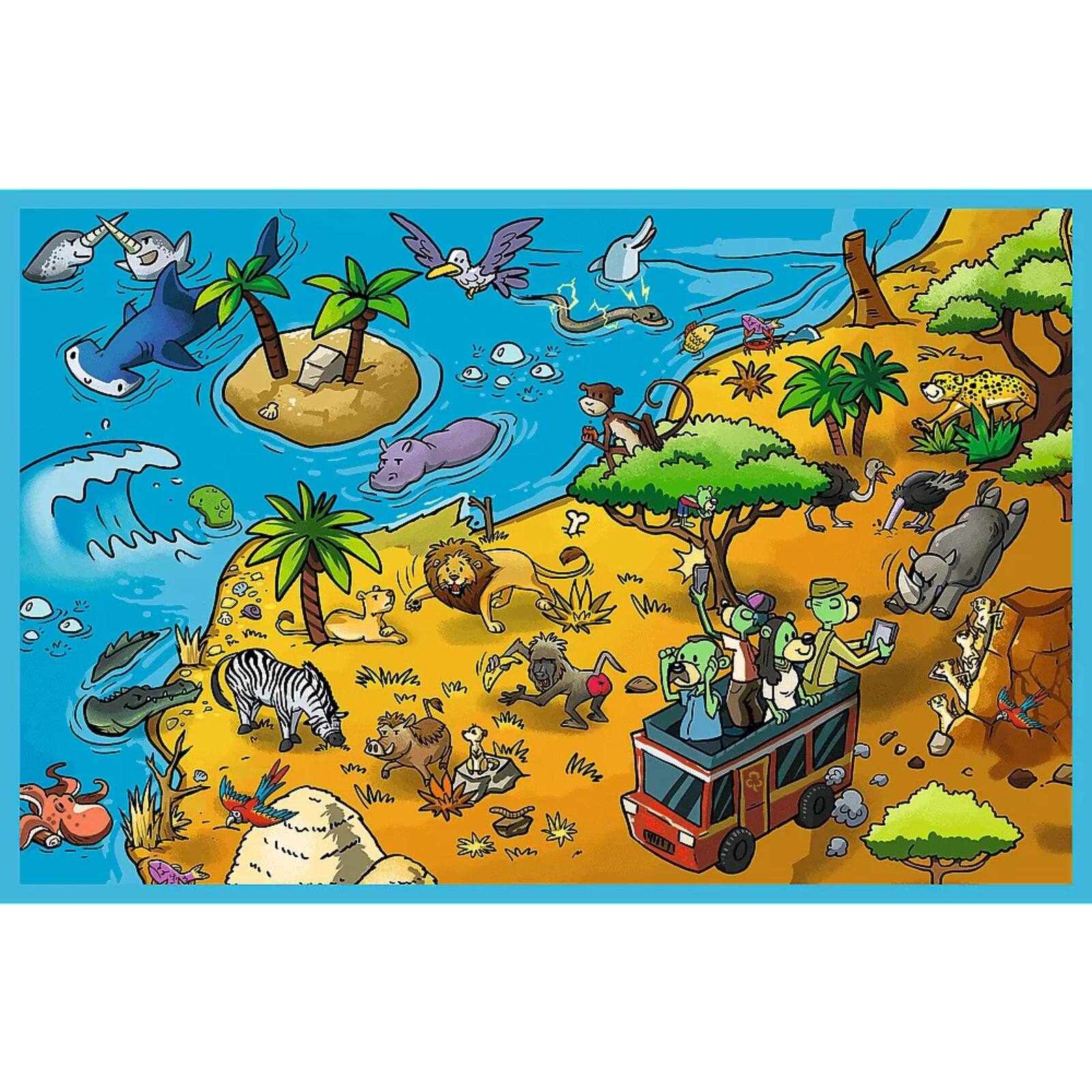 Alt View 1. Trefl - Trefl Kids Treflik Family - Trefliks in Animal Land 2X70 Piece Puzzle.