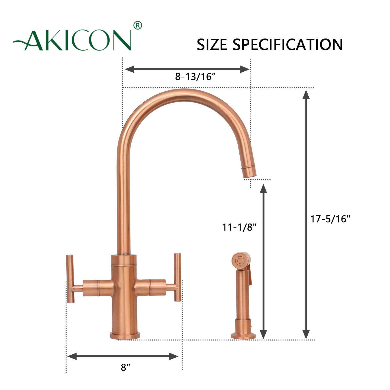 AKICON SIZE SPECIFICATION  
8-13/16"  
11-1/8"  
17-5/16"  
8"