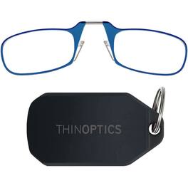 ThinOptics - 2.5 Reading Glasses with Black KeyChain - Blue