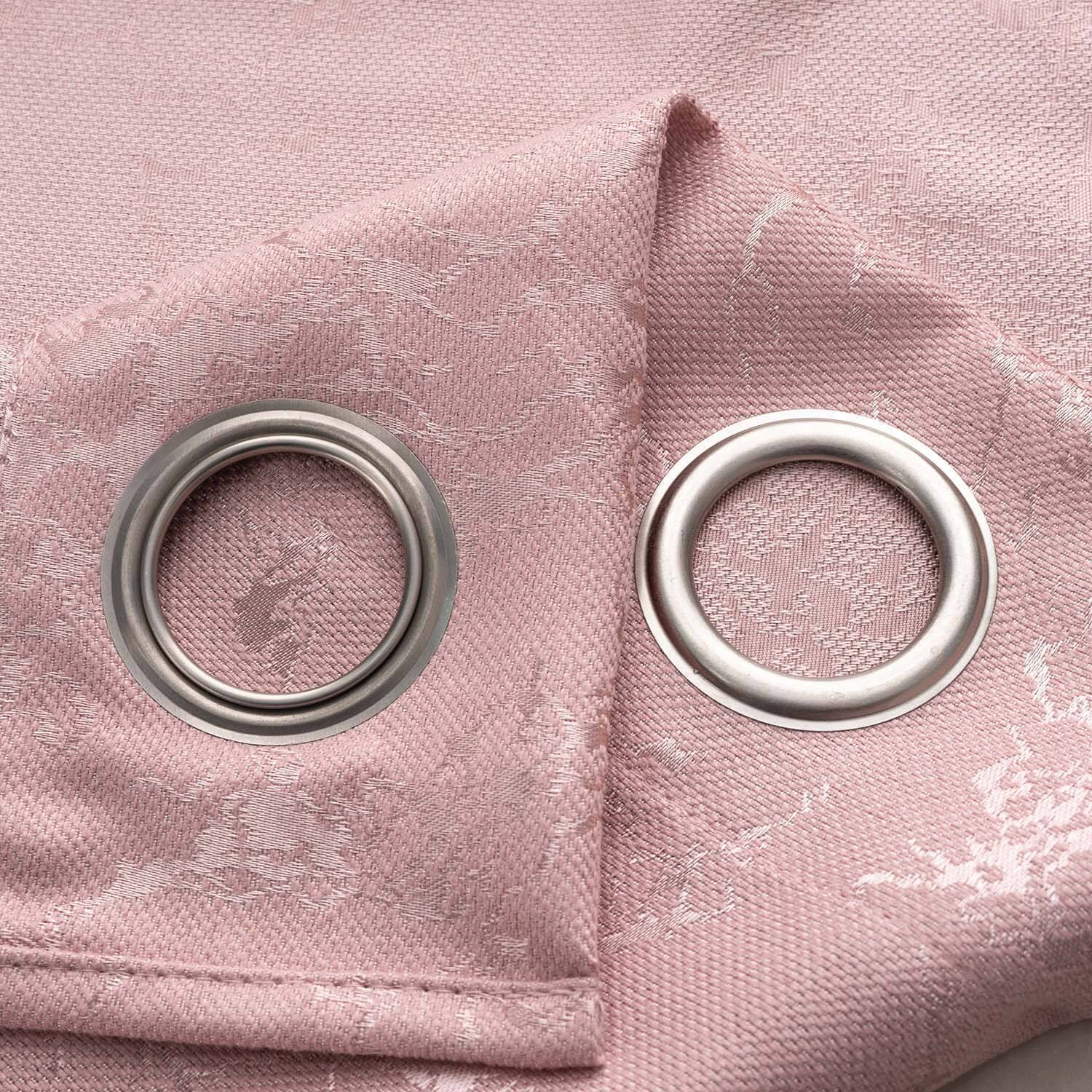 Left. RT Designers Collection - RT Designer Collection Cosmo Shimmer Jacquard Grommet Curtain Panel 54" x 84" Blush - Blush.